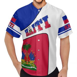 Niedriger Preis Benutzer definierte Hochwertige Baseball-Trikot Haiti Flag Baseball-Uniform für Team Softball Schuluniform - Product Image 4