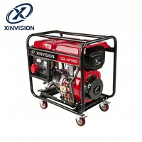 Générateur diesel monocylindre refroidi par air de 6,5 kW, 4 temps, moteur 190F 477cc, démarrage électrique, silencieux, EURO 5 pour la maison
