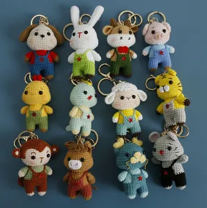卸売素敵なかぎ針編みドラゴンモンキースネーク動物のおもちゃ子供のための手かぎ針編みかわいい子羊のキーホルダー