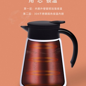 Cafetera de Acero Inoxidable de 800 ml, Termo de Café de Doble Pared con Aislamiento, Tetera Aislada para el Hogar de Gran Capacidad - Product Image 6