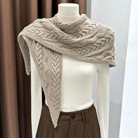 Écharpe châle tricotée pour femme avec motif hivernal, châle triangulaire chaud, accessoires d'écharpe tricotée