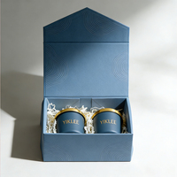 Paquete de 2 Cajas de Regalo Magnéticas para Velas con Logotipo Personalizado, Caja de Papel con Grabado en Relieve, con Insertos, Cajas de Embalaje para Velas
