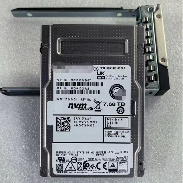 VV2M7 7.68TB NVMe 12Gb/s 2.5" Internal SSD SATA 3.0 for Server New