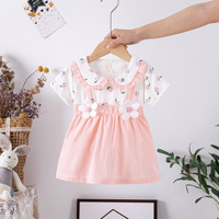 Robe de fête pour bébé et petite fille de 1 à 3 ans, style coréen d'été, imprimé princesse, coton, manches courtes
