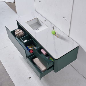 Light Green Two Drawers <strong>Bathroom</strong> Vanity Modern Wall Hung <strong>Bathroom</strong> Furniture for Bath Storage <strong>Cabinet</strong> with Mirror and <strong>Sink</strong> - Product Image 2