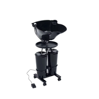 Fauteuil de lavage de cheveux portable et réglable pour salon de coiffure, style minimaliste moderne, avec lavabo intégré