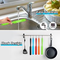 Spatule à pot en silicone antiadhésive avec long manche pour la cuisine, idéale pour la pâtisserie et le mélange
