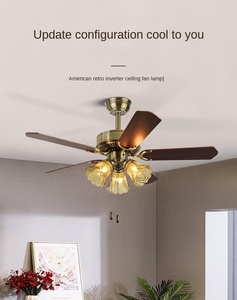 ไฟเพดานตกแต่งสไตล์วินเทจหรูหราแบบโมเดิร์นพัดลมเพดานควบคุมด้วยรีโมทพร้อมโคมไฟระย้าและโคมไฟระย้า - Product Image 6