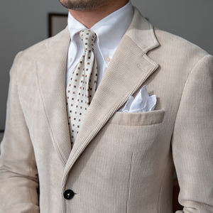 Costume Slim Fit en Velours Côtelé pour Homme Fabriqué en Turquie Blazer Décontracté Vintage Décontracté d'Affaires - Product Image 4