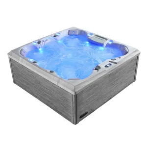 Europese Stijl Hot Tubs Multifunctionele Massage Spa 7 Persoons Spa Tub Met Led Fontein