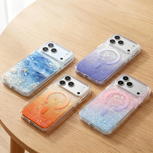 Coque de téléphone à texture holographique scintillante pour iPhone 17 Pro Max, coque rigide magnétique en PC et TPU pour iPhone 17 16 LM062 - Product Image 2