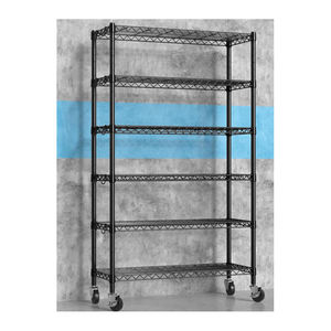 36 "w x 14" d x 75 "h אפוקסי מצופה שחור 6 דרגות nsf חוט מדפים יחידת מדפים יחידה חופשית מתלה תיל מטבח - Product Image 4