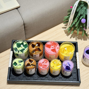 Vela Aromática con Aroma a Café Helado, Diseño de Frutas Coloridas de Doble Capa, Accesorio para Fotografía, Regalo Festivo, Duración de 4-12 Horas - Product Image 3