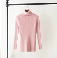 Pull chic français à col montant pour femme, en mélange de laine mérinos douce, tricot côtelé, coupe ajustée élégante, sous-vêtement thermique automne-hiver