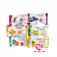 Bonbons au lait doux en vrac délicieux, collation pour enfants, saveur de fruits, centre de confiture, boules de lait moelleuses, bonbons gélifiés enrobés de croûtes croustillantes