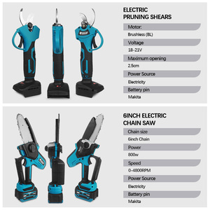 Sécateur de jardin électrique sans fil avec perche télescopique, ciseaux à batterie portables pour la taille des arbres et plantes | Pince de batterie - Product Image 2