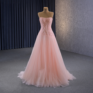 Robes de princesse élégantes en dentelle sans manches roses pour femmes, soirée Jancember RSM222130 - Product Image 1