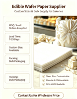Essbares Waffelpapier, individuell bedruckbar, A4, 100 Blatt, 0,35 mm, Großhandel, direkt ab Werk, B2B-Lieferung, OEM, auf Lager, Kuchendekoration