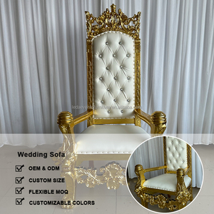 Sedia da sposa in stile trono antico dorato LEDA - Product Image 3