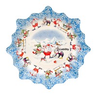 Assiettes jetables en papier bonhomme de neige de dessin animé européen américain de 11 pouces fournitures de fête à thème de Noël transfrontalier vaisselle pour