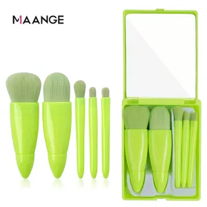 Maange maquill aje Private Label Professional 5PCS Reise Mini Make-up Spiegel Make-up Pinsel Set mit Verpackung