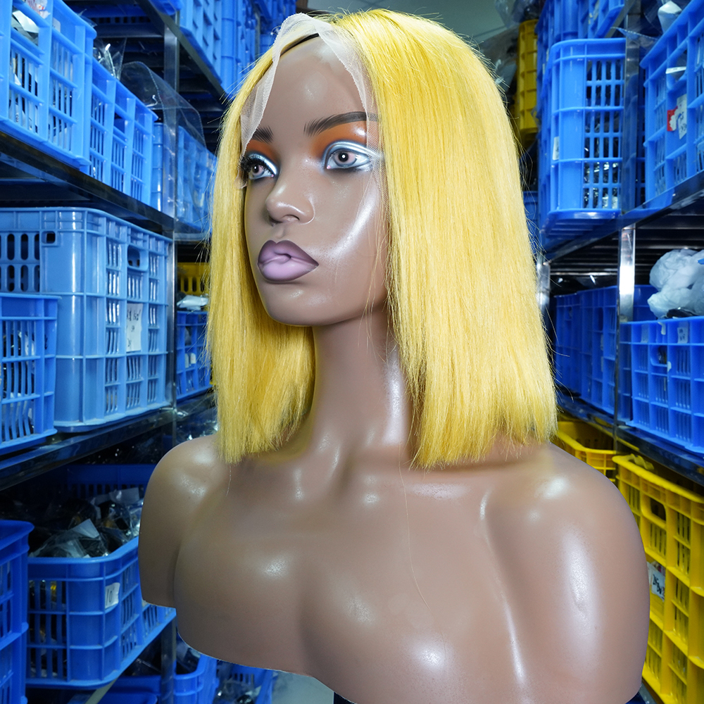 Yellow bob wig