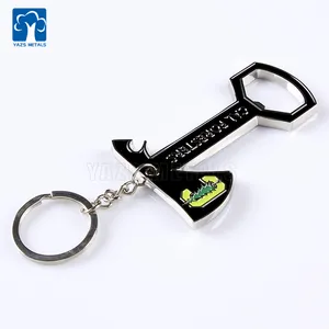 Bán buôn Custom made Chất lượng cao Fancy lưu niệm Bạc mở chai Axe Keychain