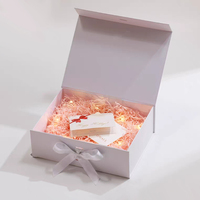 Boîtes cadeaux pliables en carton noir personnalisées, petites, avec fermeture magnétique et couvercles, pour cadeaux