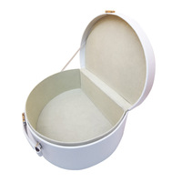 Boîte cadeau en cuir semi-circulaire personnalisée, étui d'emballage cosmétique, boîte de rangement pour bijoux, logo imprimé