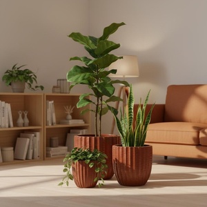 Pots de fleurs en céramique au design classique et moderne, durables, pour l'intérieur et l'extérieur, avec trous de drainage, finition émaillée, vente en gros - Product Image 1