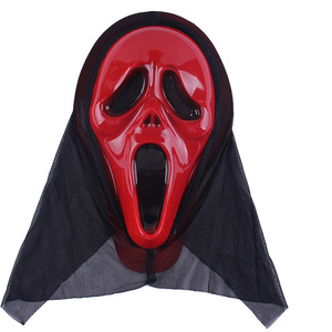 Maschera di Halloween Ghost Face con Cappuccio in Garza Nera, Maschera Horror Scream <span class=keywords><strong>Teschio</strong></span> Diavolo, Accessorio per Costume da Festa Cosplay BS099 - Product Image 6