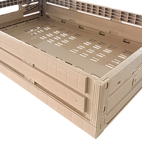 Panier pliable en plastique imitation bois, caisse à lattes ventilée, empilable, pour l'emballage et le transport de produits
