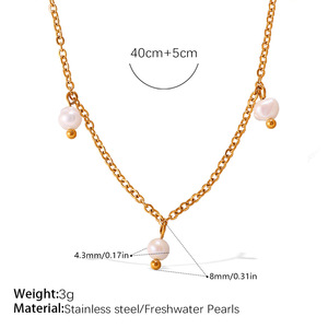Collier à pampilles en perles d'eau douce style Ins Soft Girl, chaîne de clavicule minimaliste de luxe empilable pour femme, idéal pour le superposition quotidienne - Product Image 4