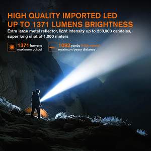 <b>Rechargeable</b> LED <b>Flashlight</b> 1km IP55 Waterproof <b>Flashlight</b> TF01 Long Beam Distance Long Range <b>Flashlight</b> - Product Image 3