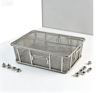 Panier de stérilisation en maille métallique en acier inoxydable Bingrong avec couvercle, panier de rangement pour nettoyage médical