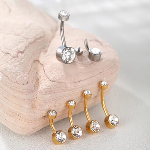 Gaby ASTM F136 Titan Bauchnabelpiercings Neuer Weißer Kubischer Zirkonia Bauchnabelring Zylinder Bauchnabelpiercing G23 Körperschmuck - Product Image 2