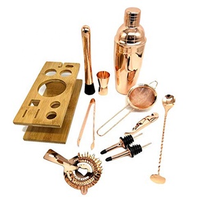 Premium Bartender Kit <strong>Cocktail</strong> Shaker Bar <strong>Set</strong> Copper Coated Stainless Steel with Stand <strong>Cocktail</strong> <strong>Maker</strong> <strong>Set</strong> - Product Image 2
