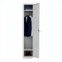 Casier vertical fin en acier à une porte, casier de salle de sport en métal, casier individuel en fer avec trou de ventilation