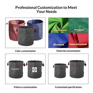 ถุงเก็บใบไม้ในสวนแบบหนาเคลือบ PP กันน้ำ ถุงใส่ขยะสำหรับปุ๋ยหมัก สีเทา-ดำ - Product Image 6
