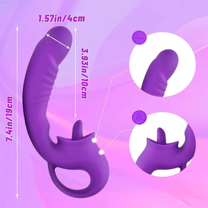 Vibrateur en silicone Bestco pour clitoris, point G, mamelons et langue, 10 modes, stimulateur de clitoris, jouet sexy pour femmes - Product Image 5