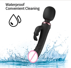 可定制3合1强力双头USB充电兔子振动器 & 按摩棒现实主义假阳具女性性玩具盒 - Product Image 6