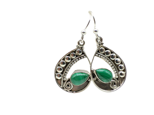 Pendientes de Malaquita Natural Hechos a Mano al por Mayor, Plata de Ley 925, Joyería de Piedra Verde, Elegantes Pendientes Colgantes para Mujer - Product Image 6