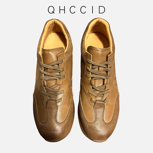 Chaussures de sport classiques en cuir pour hommes, couleur café, talon bas, à lacets, pour usage quotidien - Product Image 3