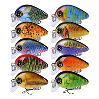 Hessen HSCK005-1 Mini Crankbait imprimé 2,85 cm 1,95 g pour poisson-chat, brochet et saumon - Leurre de pêche artificiel dur