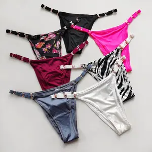 Ropa interior de mujer de diseño personalizado, Tanga sexy para mujer, Tanga de cintura baja, cómoda, nueva marca de diseñador para mujer, tangas lisas para mujer