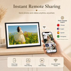 Cadre photo numérique WiFi tactile premium de 15,6 pouces avec horloge, écran IPS Full HD 1920x1080, partage instantané de photos/vidéos à domicile - Product Image 4