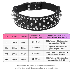 Collar de Lujo de Cuero PU Resistente para Perro, Ajustable y Ancho con Púas y Remaches para Perros Grandes y Medianos - Product Image 4