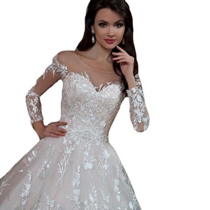 White Ball Gown Wedding Dress Sweetheart Neckline Backless Long Train Plus Size Polyester Fiber JM012 - Product Image 5