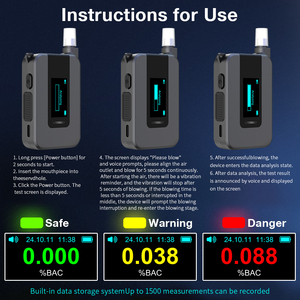 Độ chính xác cao tế bào nhiên liệu xách tay hơi thở rượu Tester Monitor rượu breathalyzer Cảm biến rượu Checker Meter - Product Image 6