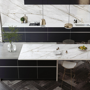 3200*1600 mét bề mặt rắn phòng khách TV tường slab sàn Sàn Trắng kích thước lớn thiêu kết đá slab - Product Image 4